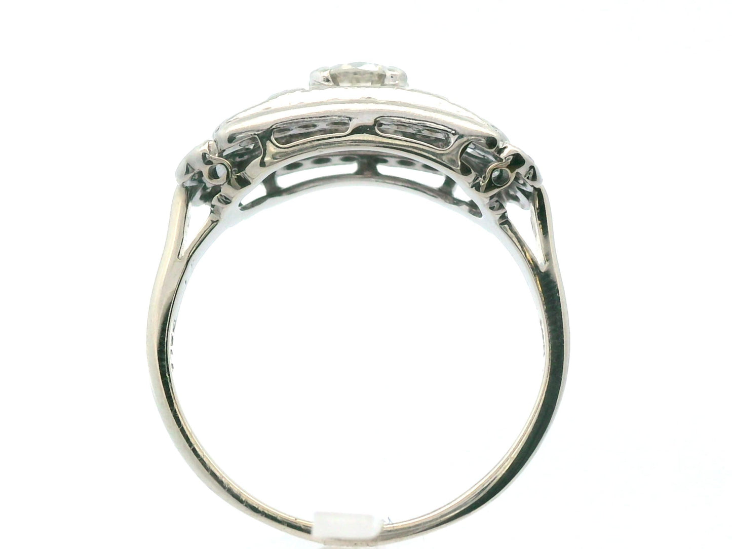 14k White Gold & Palladium Vintage Diamond Ring