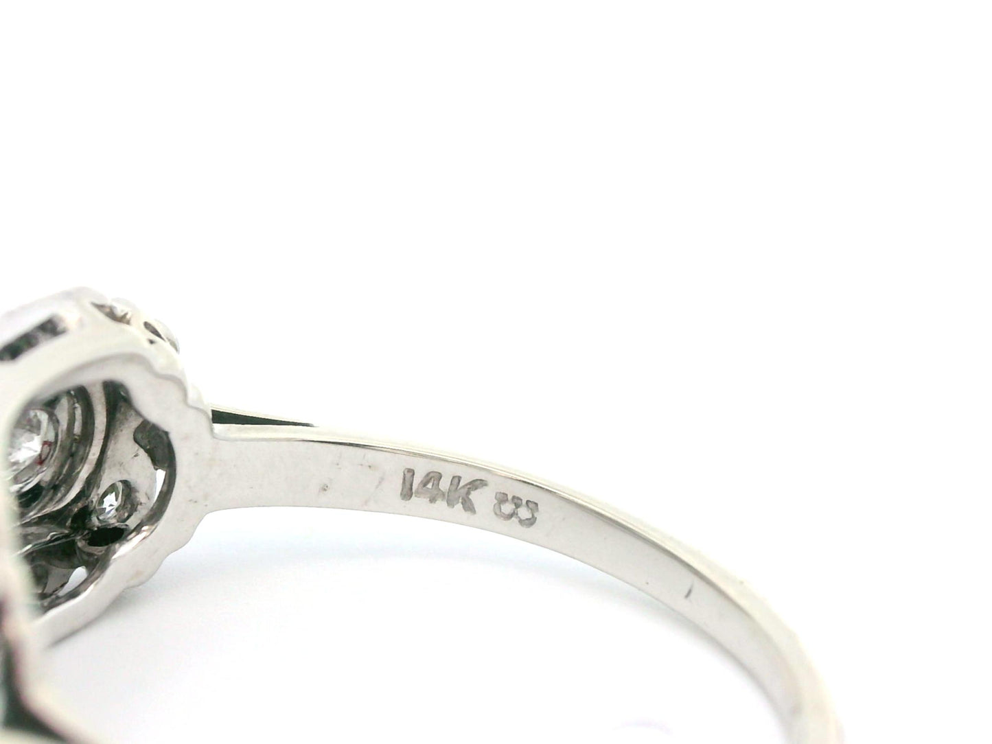 14k White Gold & Palladium Vintage Diamond Ring
