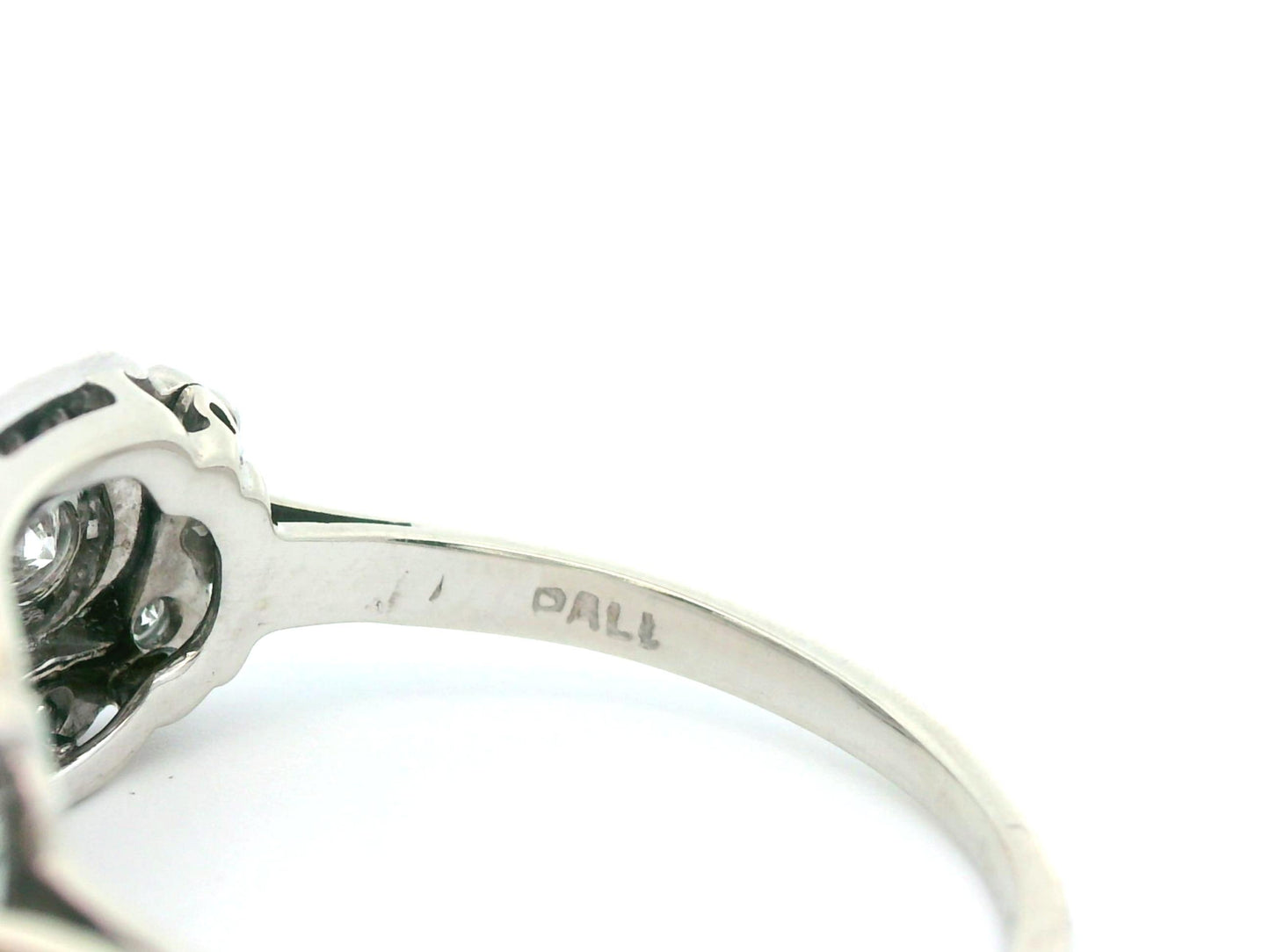 14k White Gold & Palladium Vintage Diamond Ring