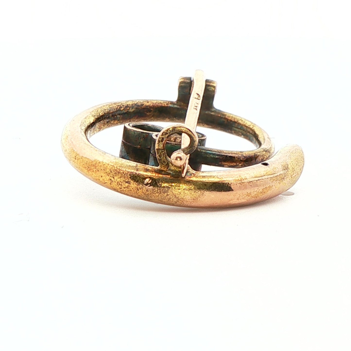 14k Yellow Gold Natural Diamond & No Heat Sapphire Brooch