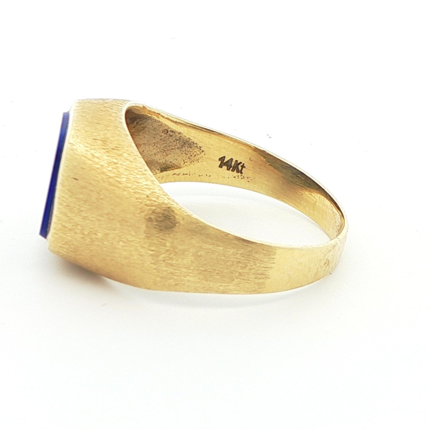 14k Yellow Gold Solitaire Lapis Ring