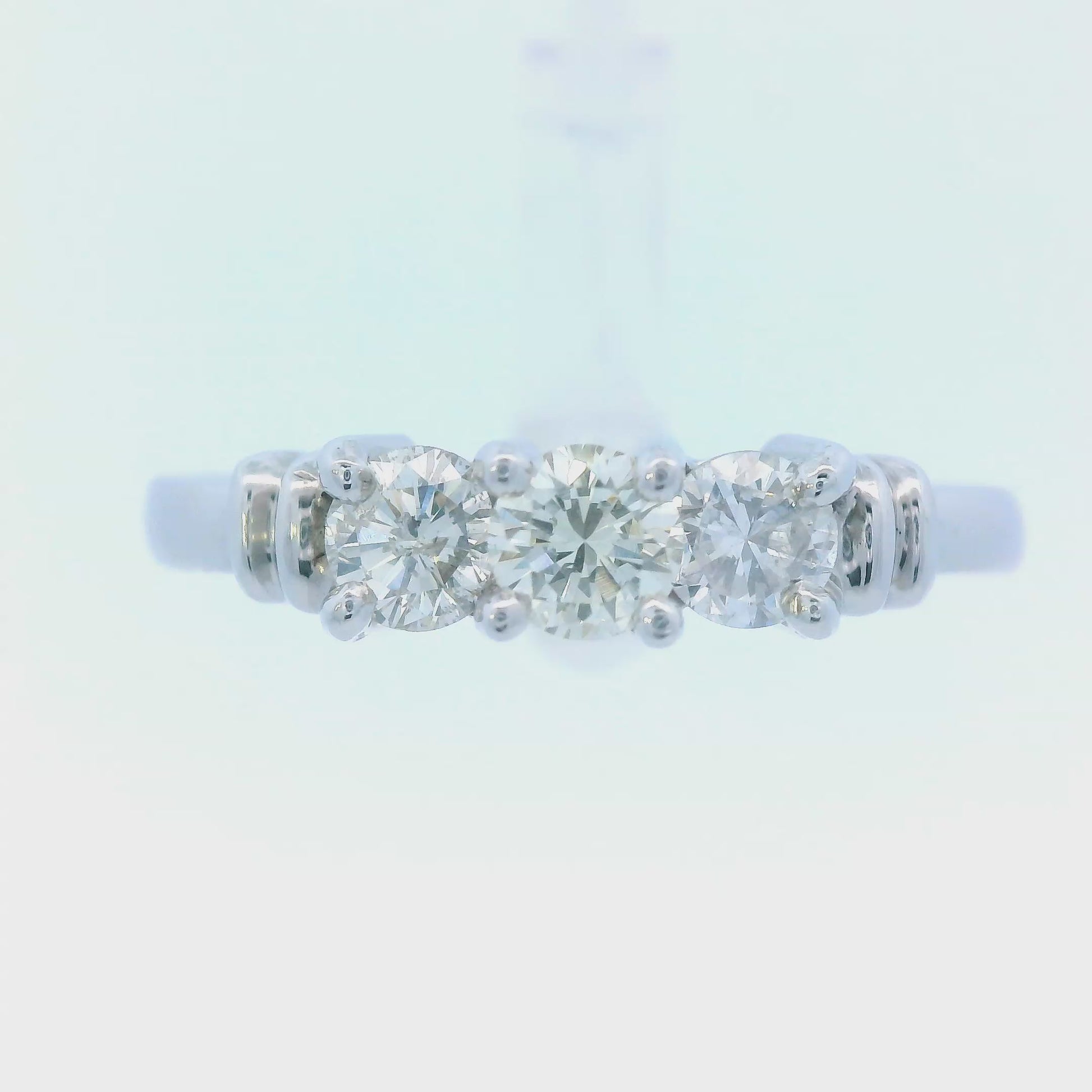 Contemporary 3 - Stone Diamond Ring made in Platinum