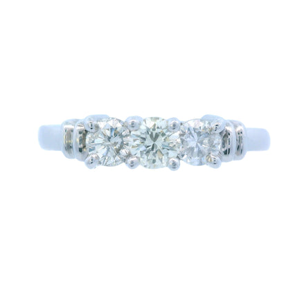 Contemporary 3 - Stone Diamond Ring made in Platinum
