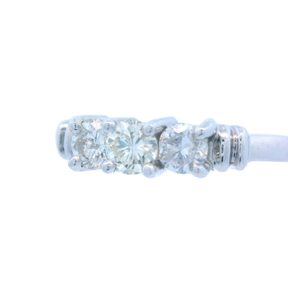 Contemporary 3 - Stone Diamond Ring made in Platinum
