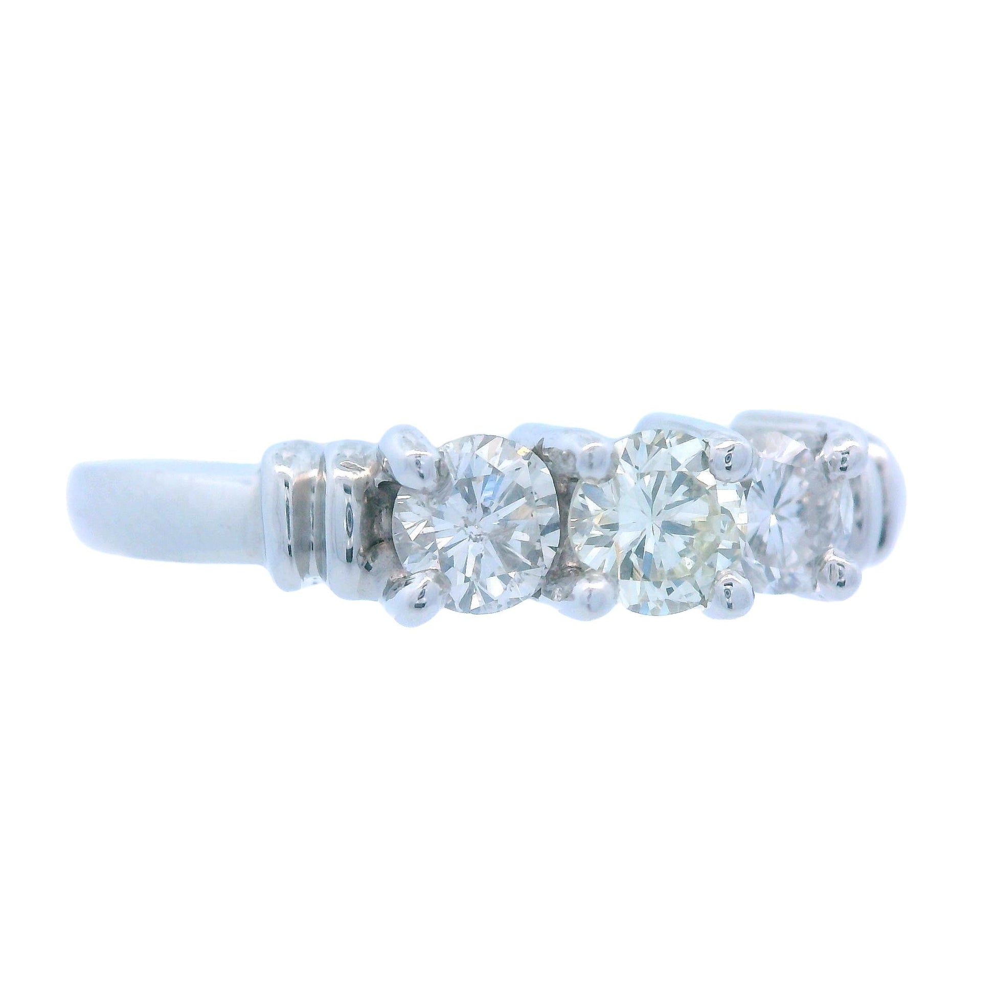 Contemporary 3 - Stone Diamond Ring made in Platinum