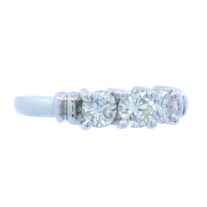 Contemporary 3 - Stone Diamond Ring made in Platinum