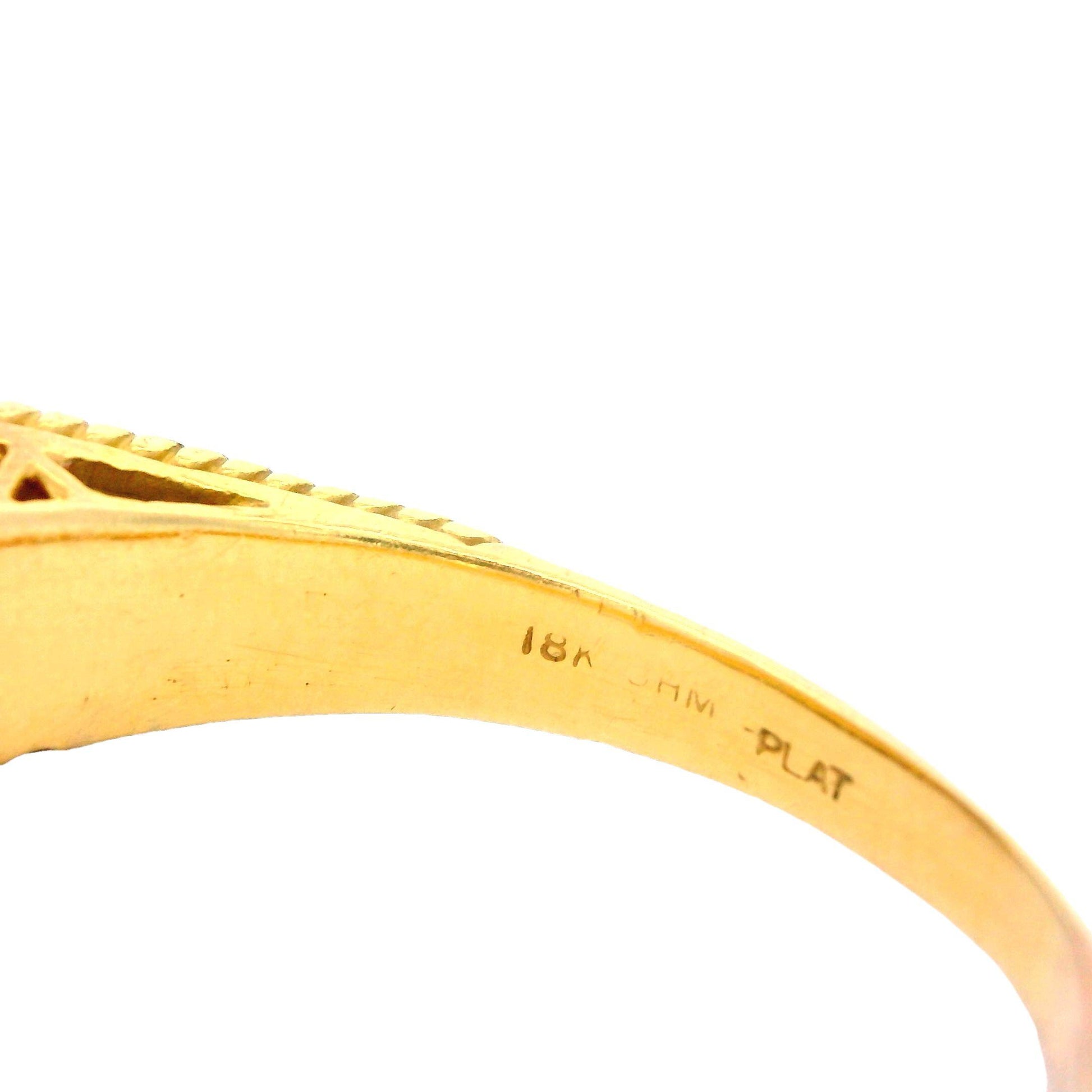 1970s Platinum and 18K Yellow Gold Marquise Diamond Band w/ Independent App.