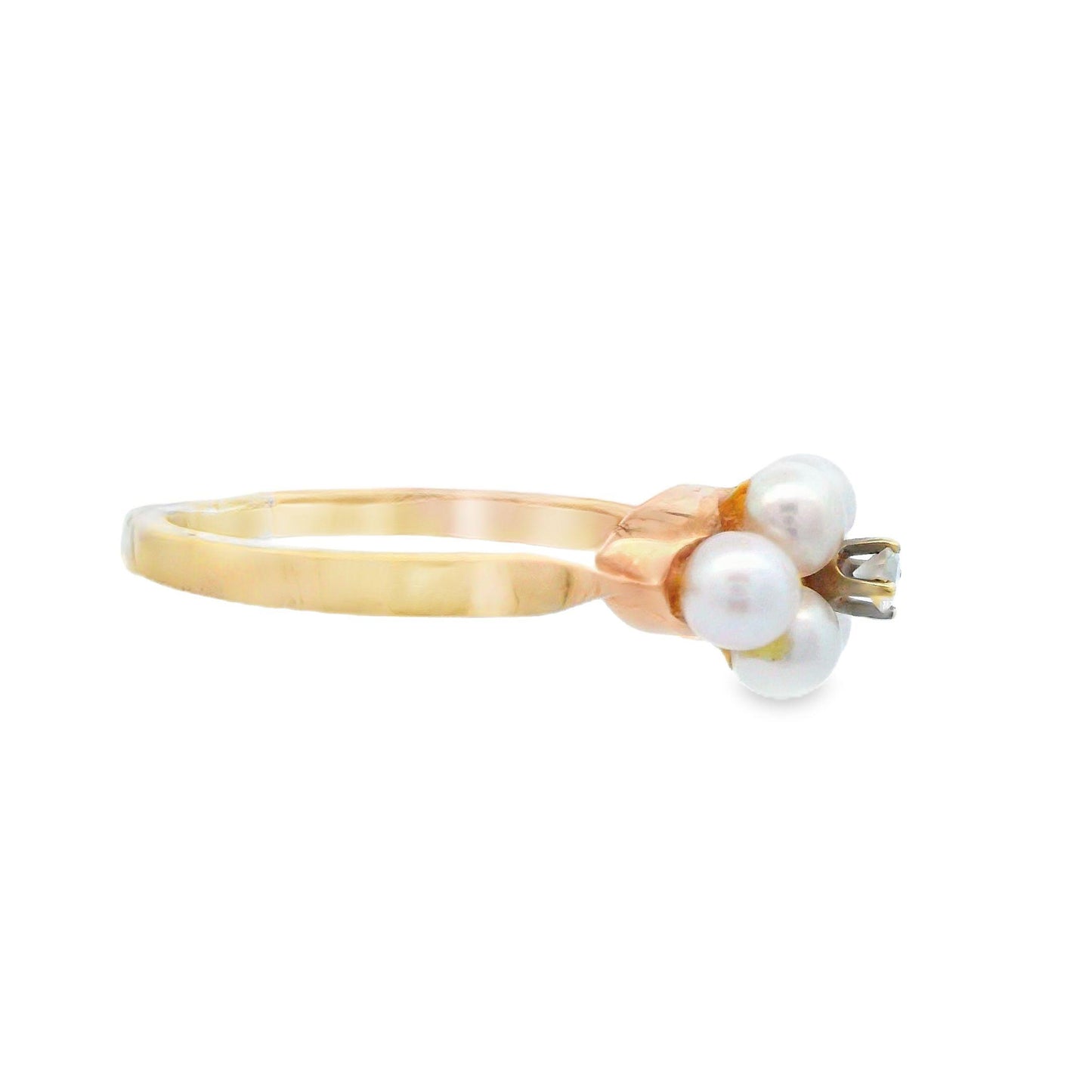 Tiffany & Co. 14k Yellow Gold Diamond and Pearl Ring