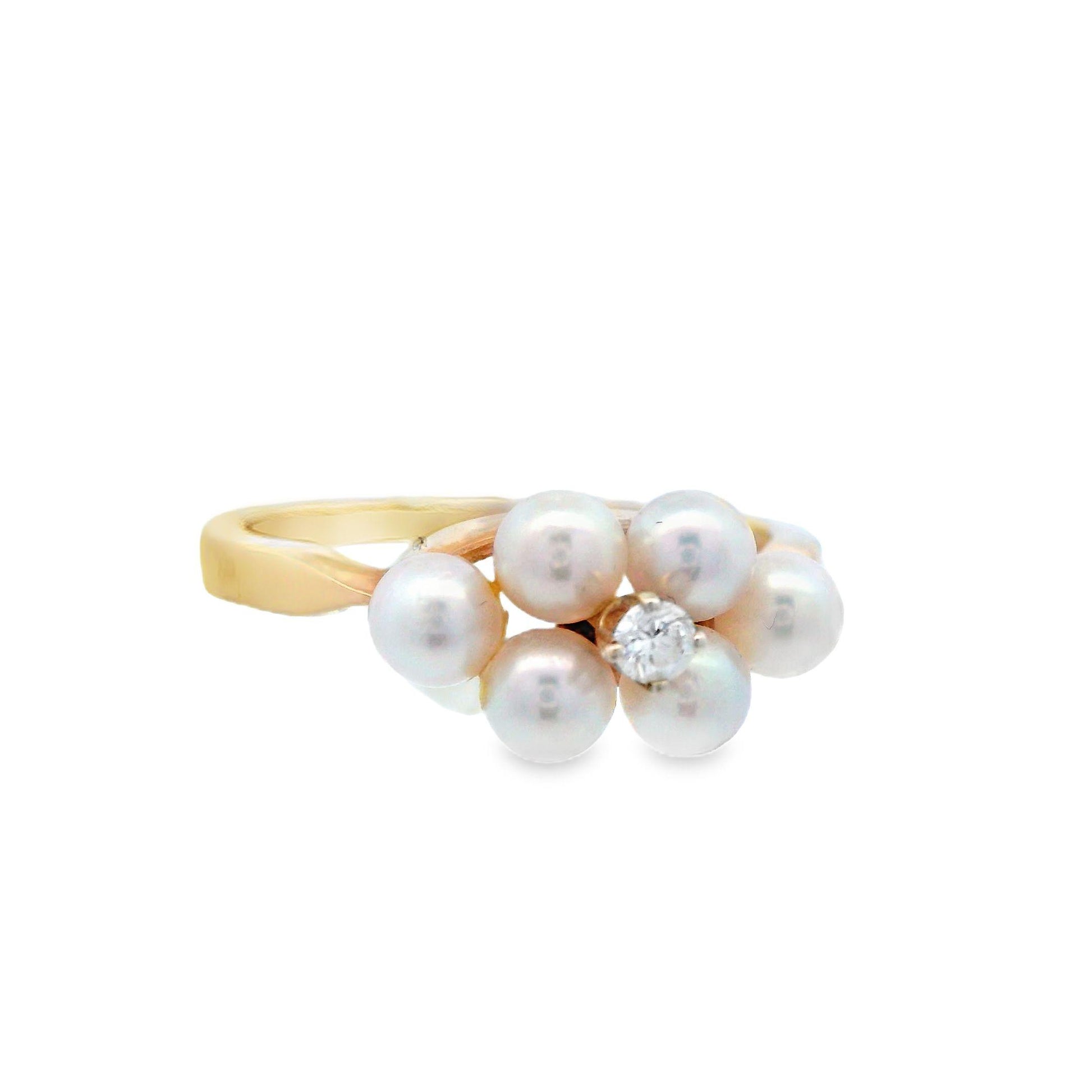 Tiffany & Co. 14k Yellow Gold Diamond and Pearl Ring