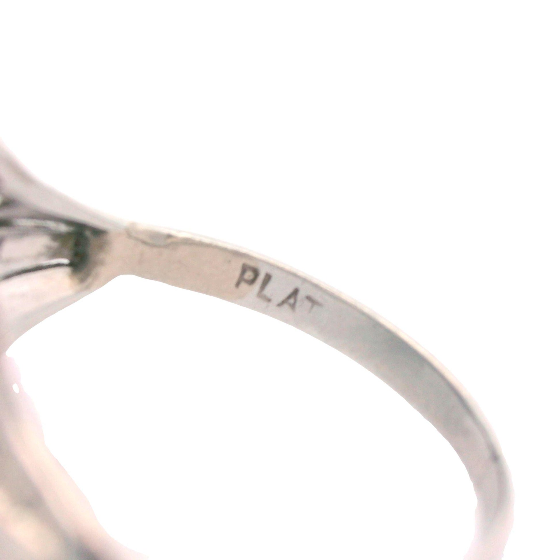 1915 Art Deco Platinum Diamond and Sapphire Ring