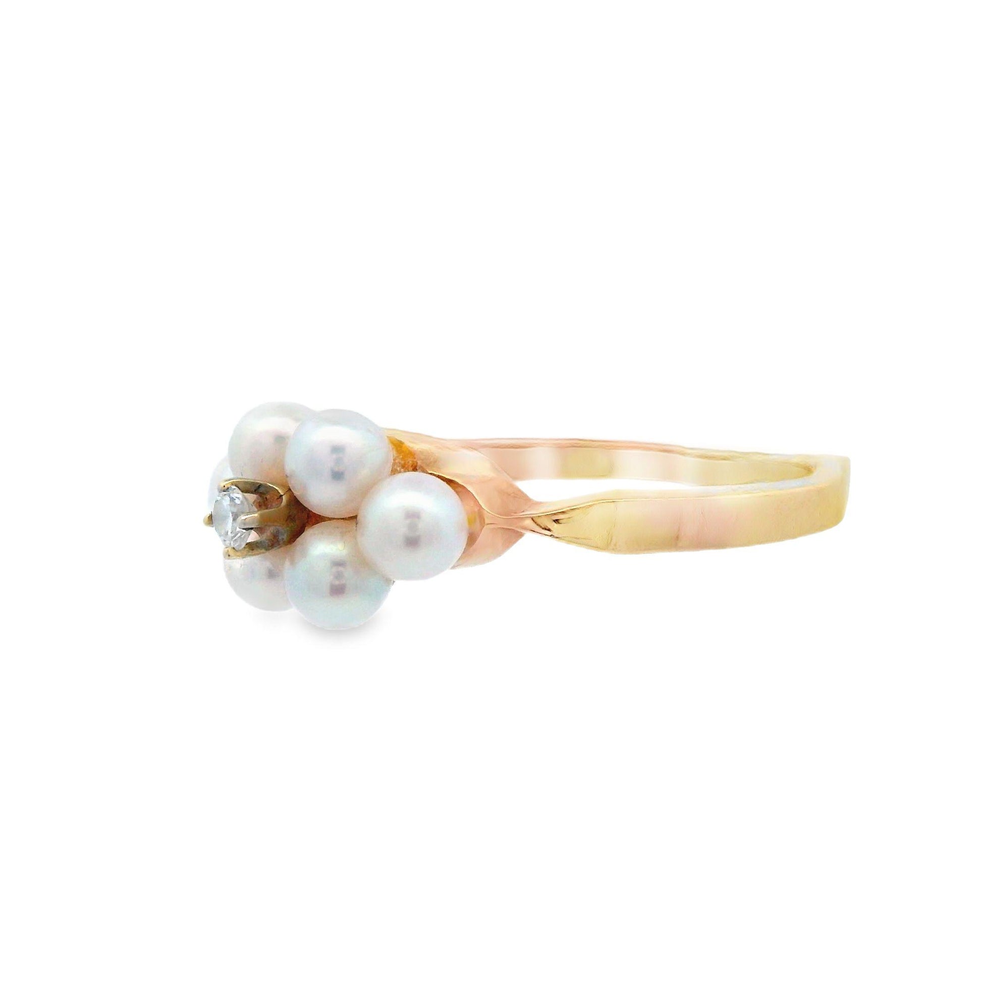 Tiffany & Co. 14k Yellow Gold Diamond and Pearl Ring