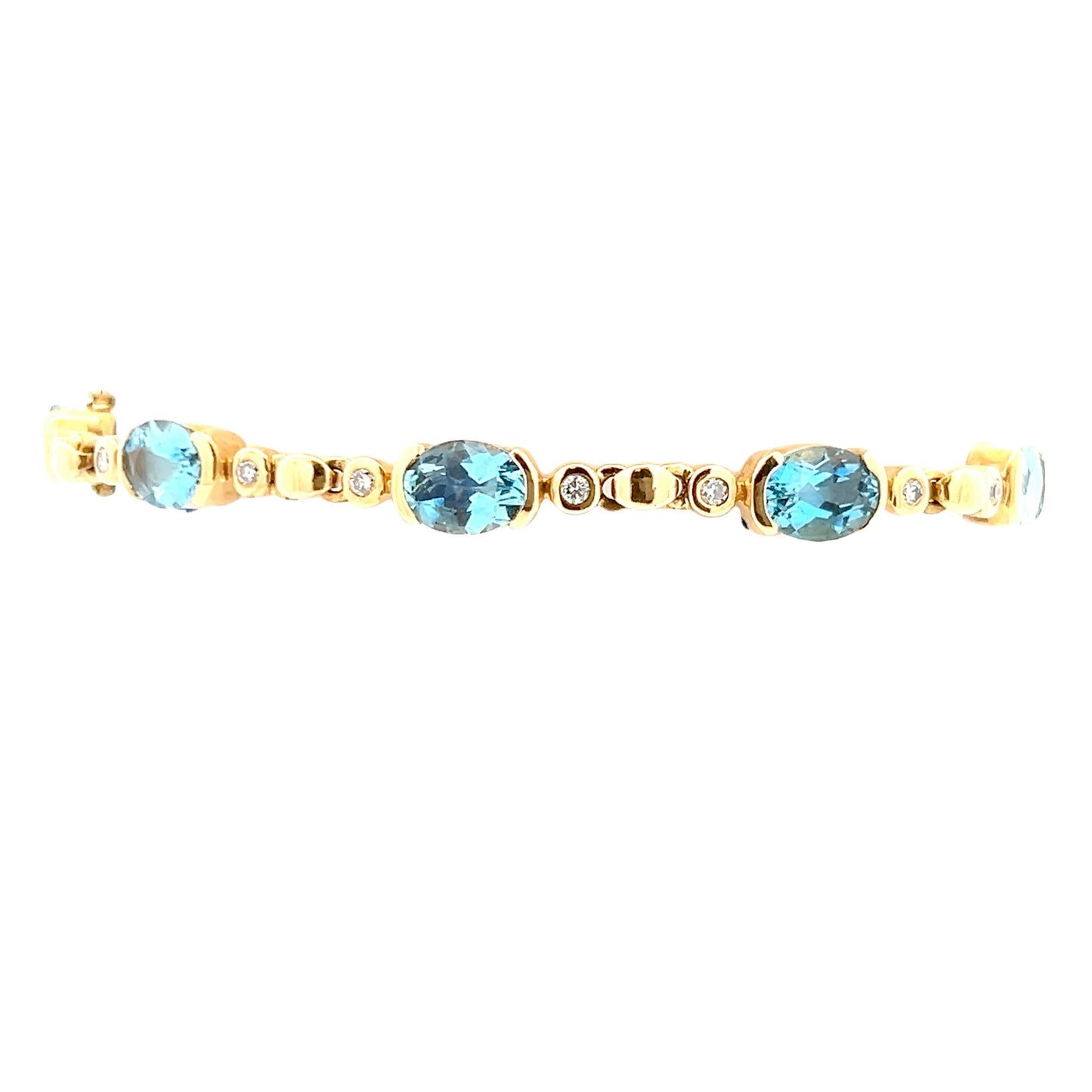 Contemporary 18k Yellow Gold H. Stern Aquamarine & Diamond Bracelet