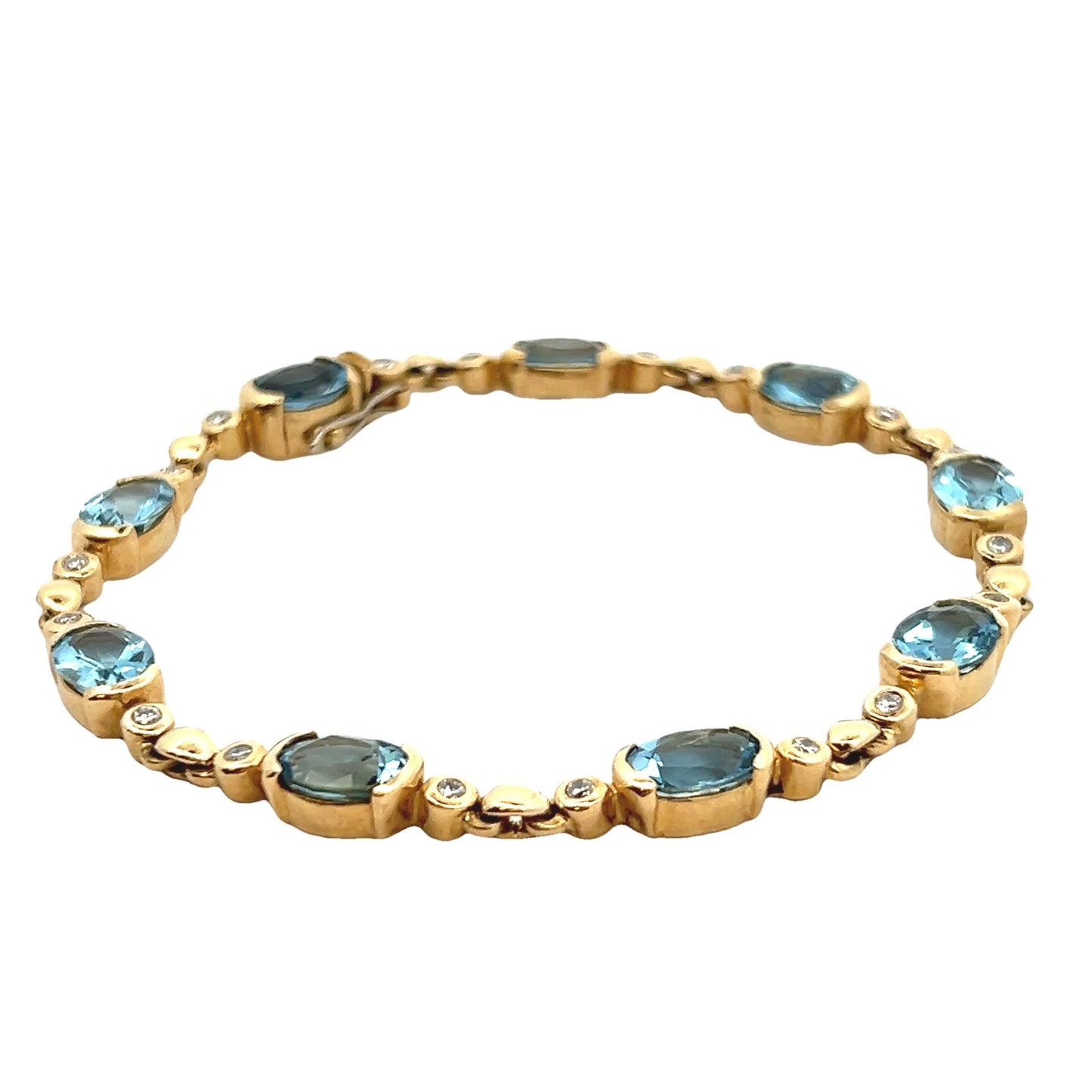 Contemporary 18k Yellow Gold H. Stern Aquamarine & Diamond Bracelet