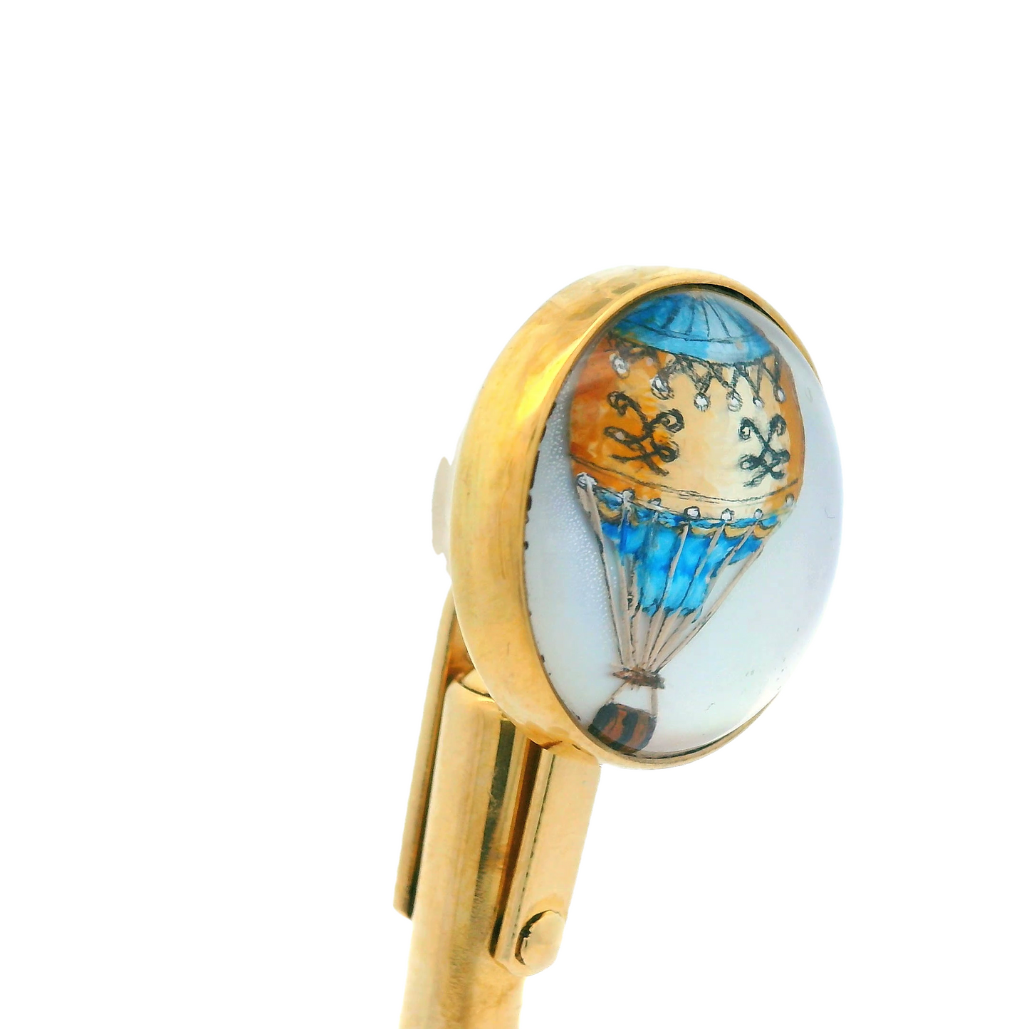 Contemporary 18k Yellow Gold Hot Air Balloon Cufflinks British Hallmarks