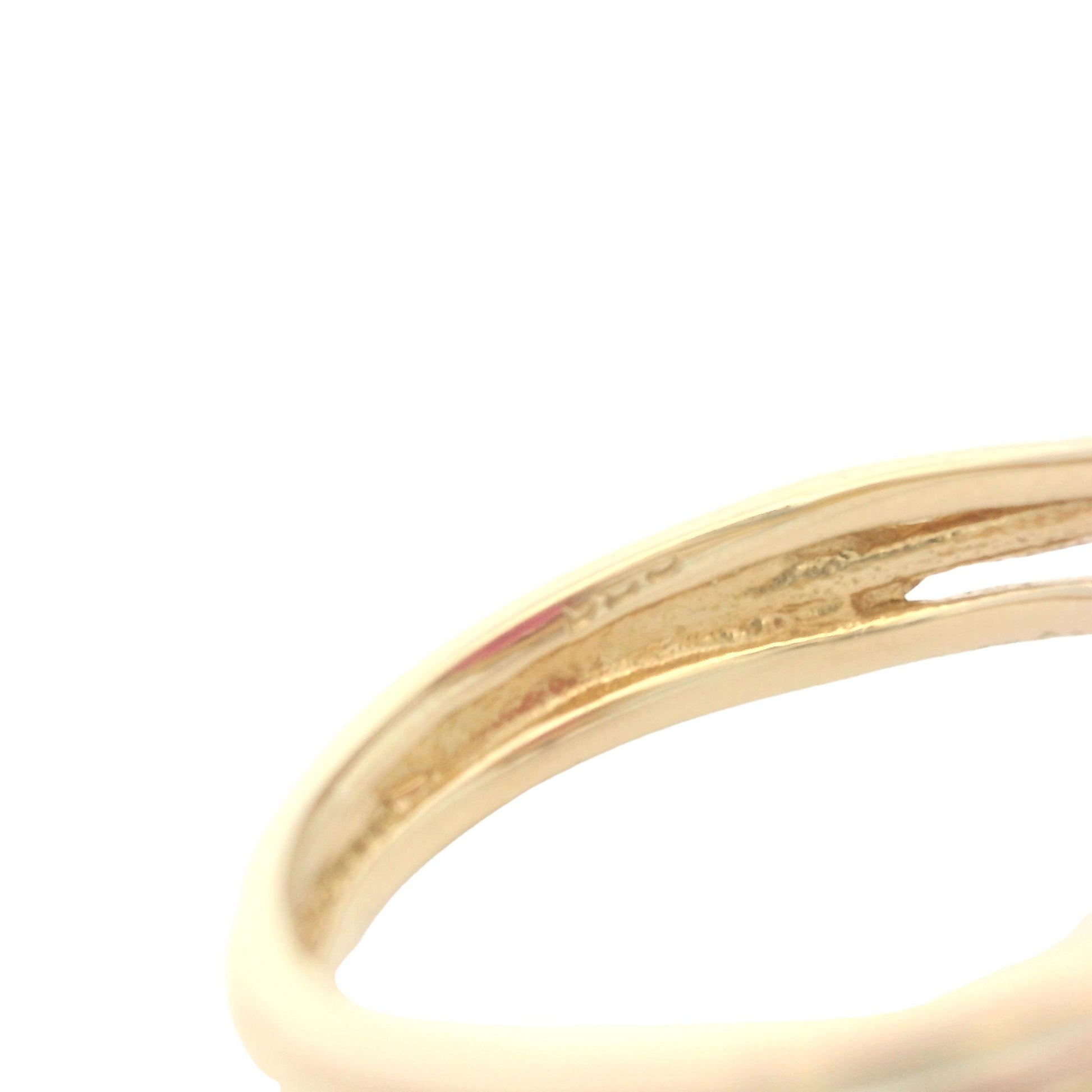 1980s 14K Yellow Gold Reddish Pink Tourmaline and Natural Blue Sapphire Ring