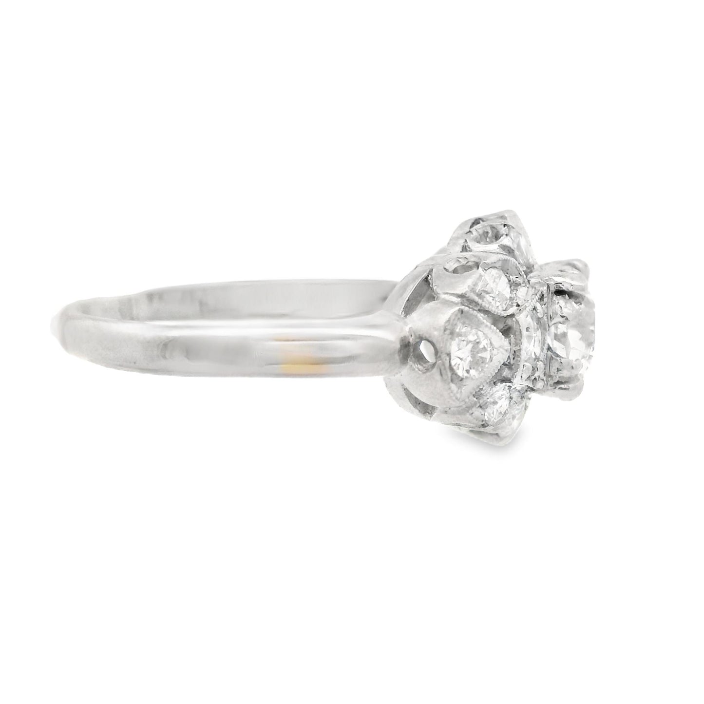 1920s Platinum Old European Cut Diamond Deco Engagement Ring 1 ct+ w/ appraisal
