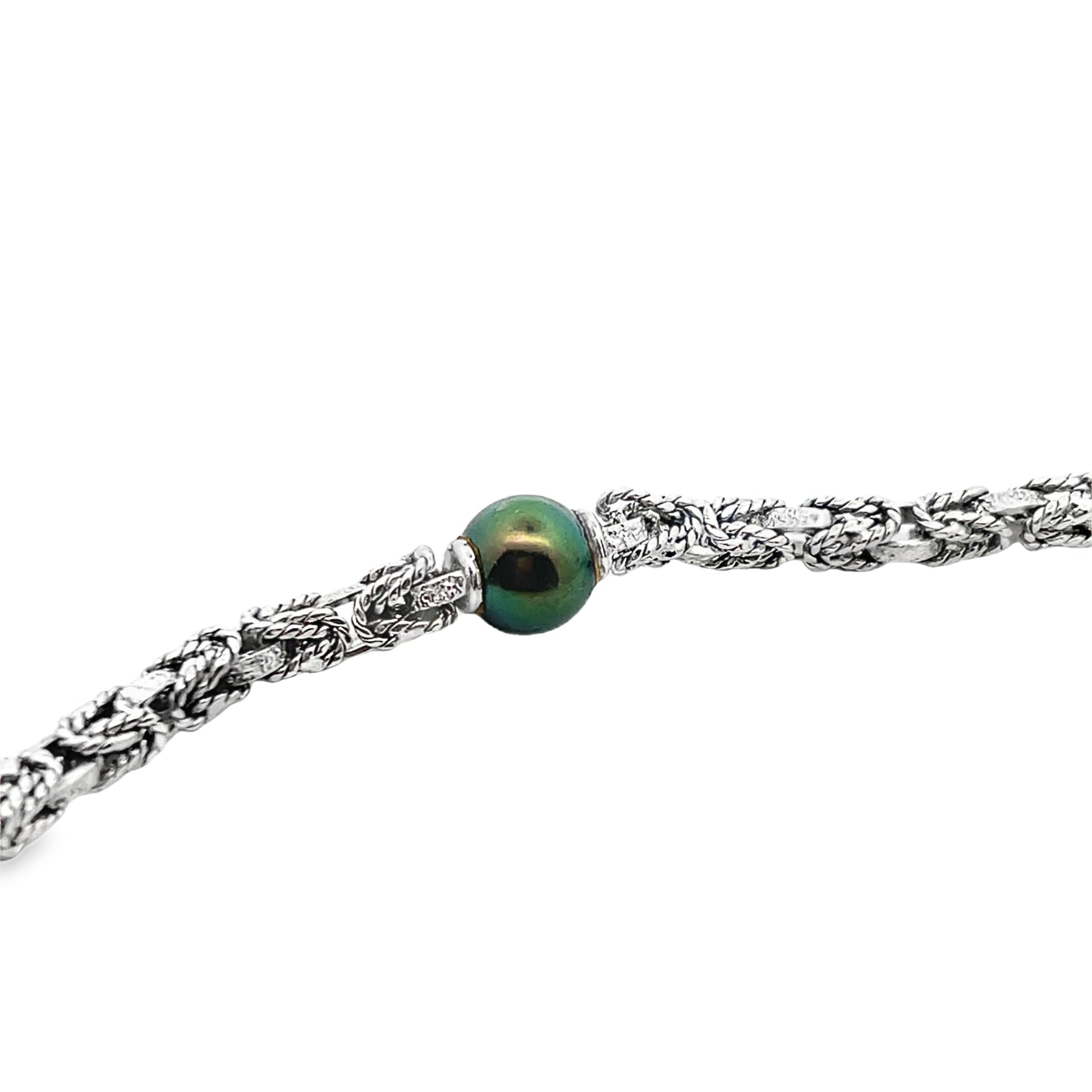 MCM 18k White Gold Akoya and Tahitian Long Pearl Necklace