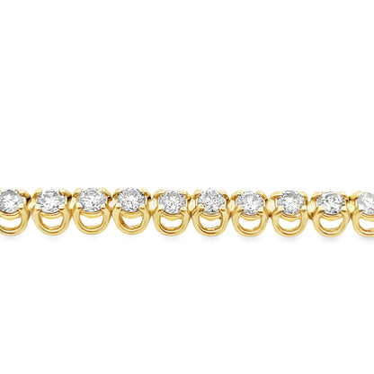 5.6 cttw Diamond Horseshoe Tennis Bracelet in 14k Yellow Gold
