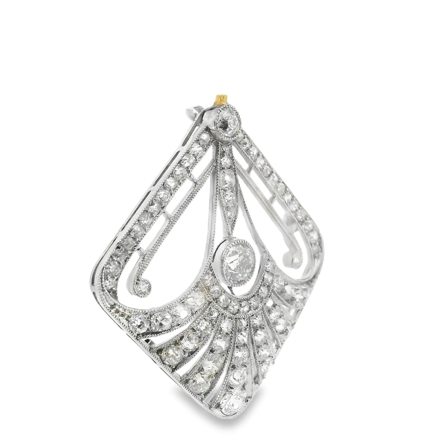 Edwardian Platinum and Mixed Cut Diamond Pendant 1.5CT