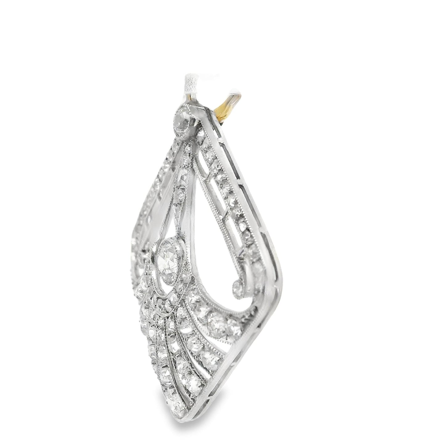 Edwardian Platinum and Mixed Cut Diamond Pendant 1.5CT