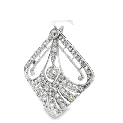 Edwardian Platinum and Mixed Cut Diamond Pendant 1.5CT