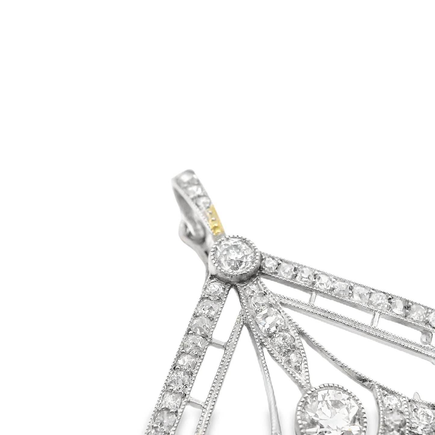 Edwardian Platinum and Mixed Cut Diamond Pendant 1.5CT