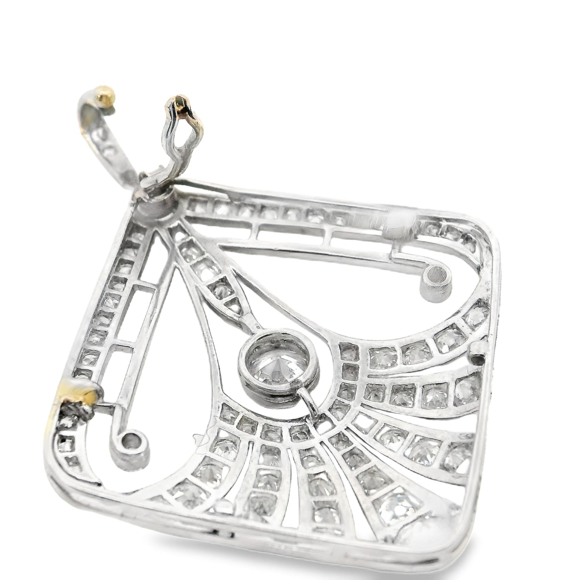 Edwardian Platinum and Mixed Cut Diamond Pendant 1.5CT