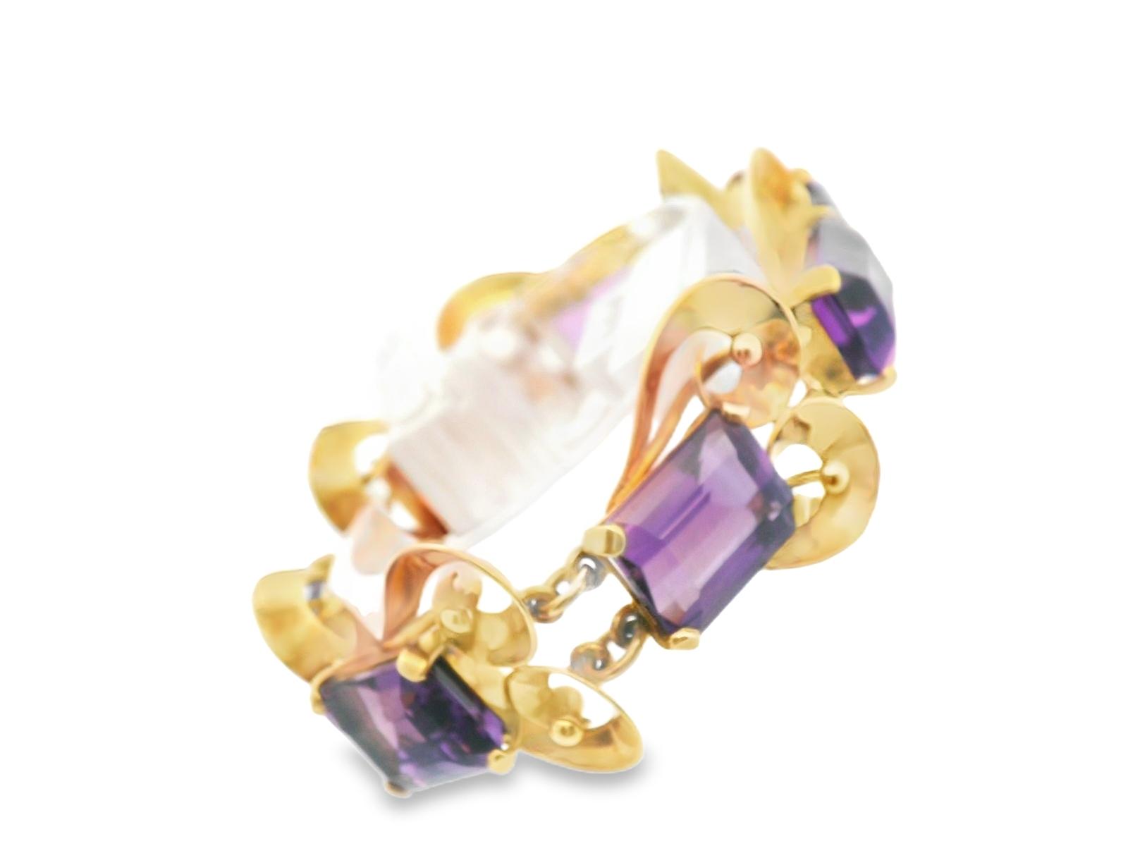18K Rose Gold Amethyst MCM Bracelet