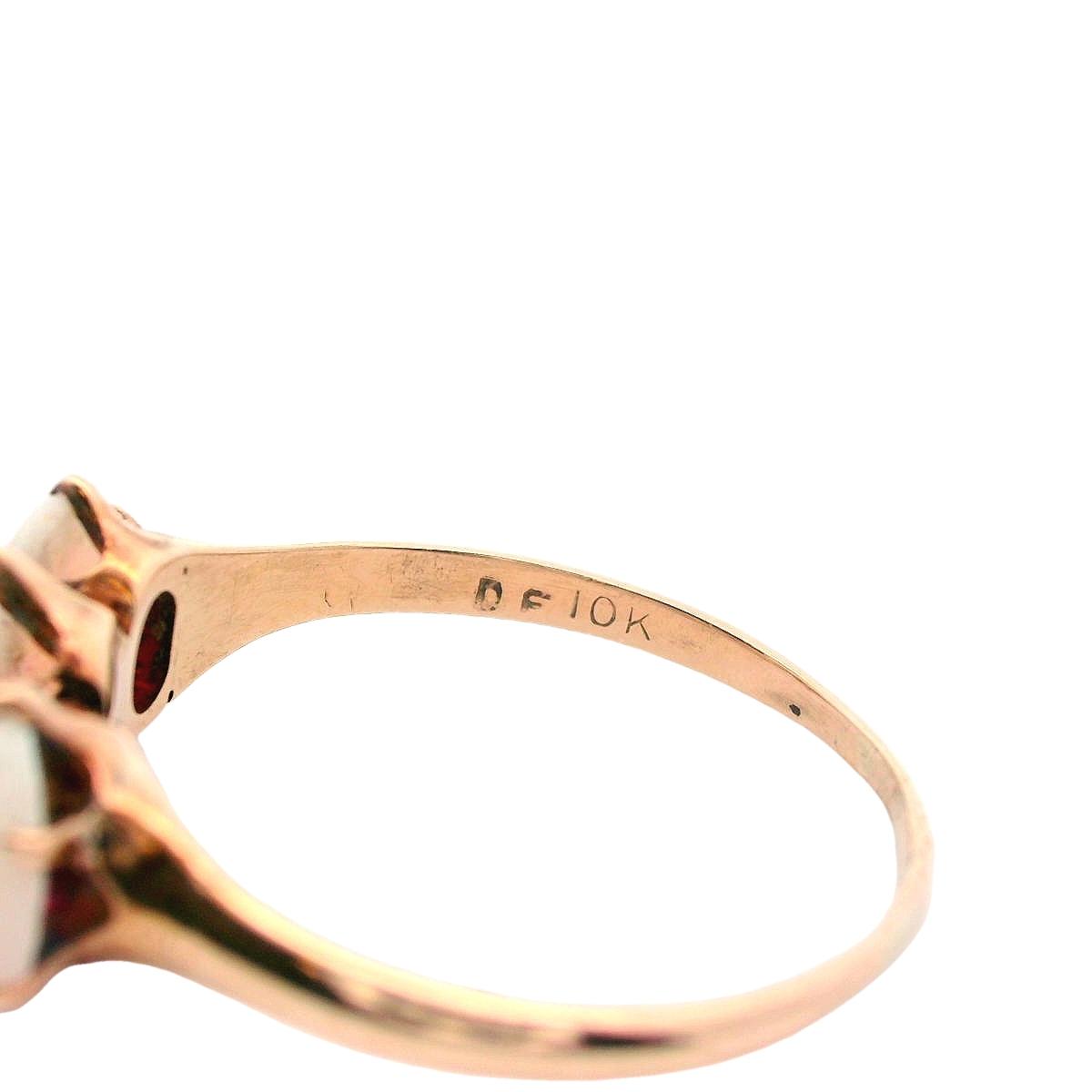 Victorian 20k Yellow Gold 3 Stone Opal Ring Ca 1890
