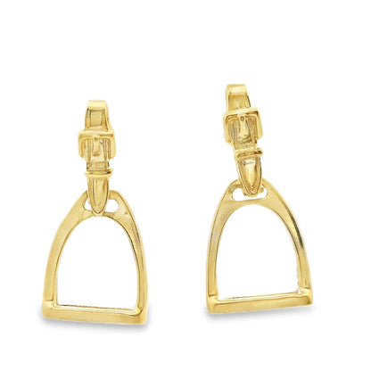 14k Yellow Gold Van Dell Horse Stirrup Earrings