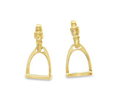14k Yellow Gold Van Dell Horse Stirrup Earrings