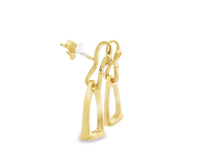 14k Yellow Gold Van Dell Horse Stirrup Earrings