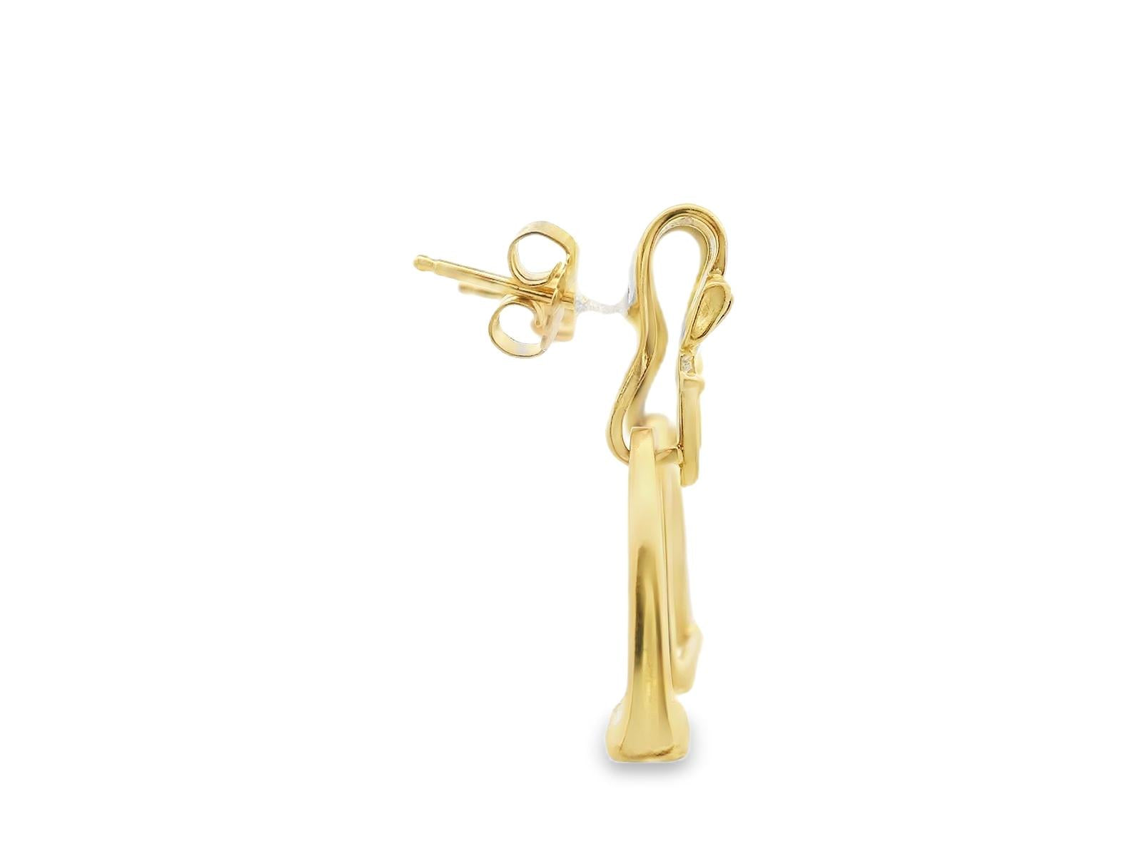 14k Yellow Gold Van Dell Horse Stirrup Earrings