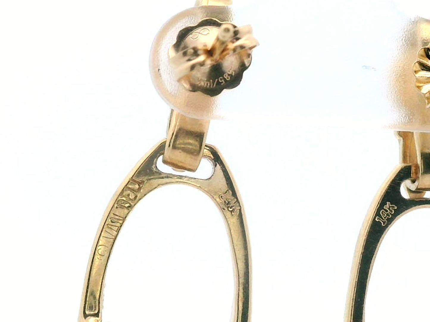 14k Yellow Gold Van Dell Horse Stirrup Earrings