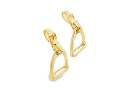 14k Yellow Gold Van Dell Horse Stirrup Earrings