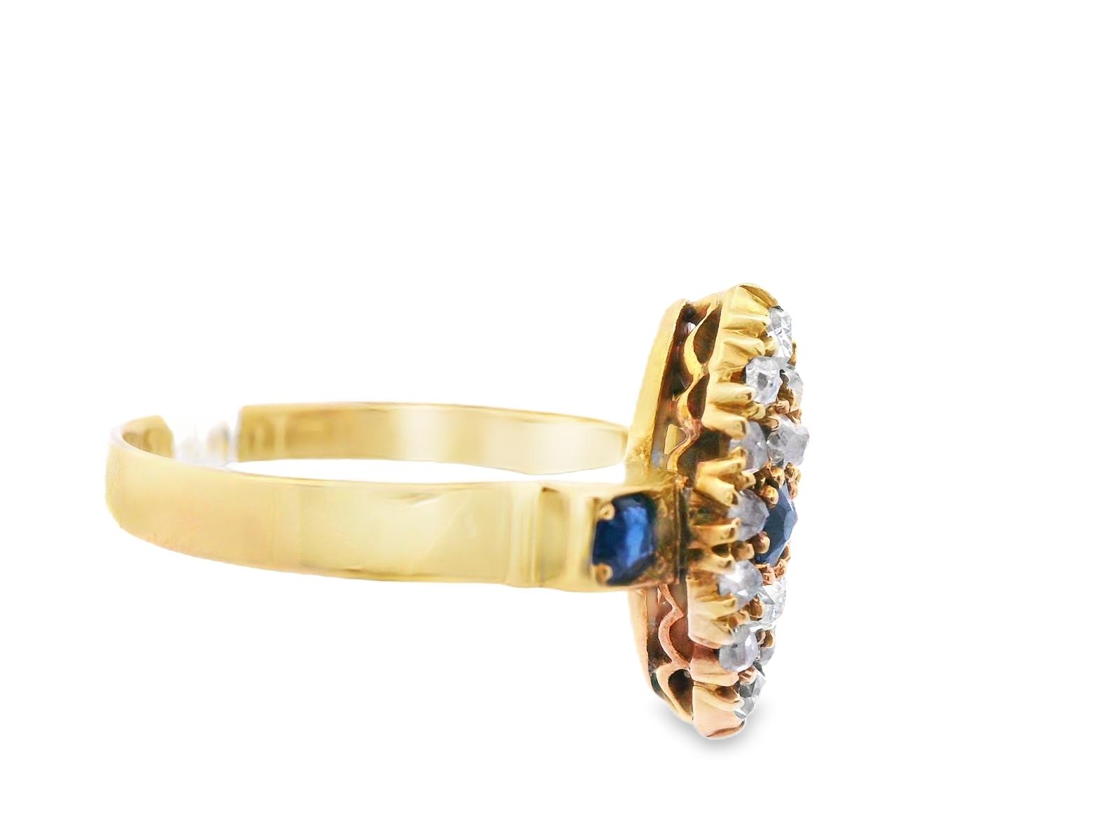 18k Yellow Gold Sapphire & Diamond Ring