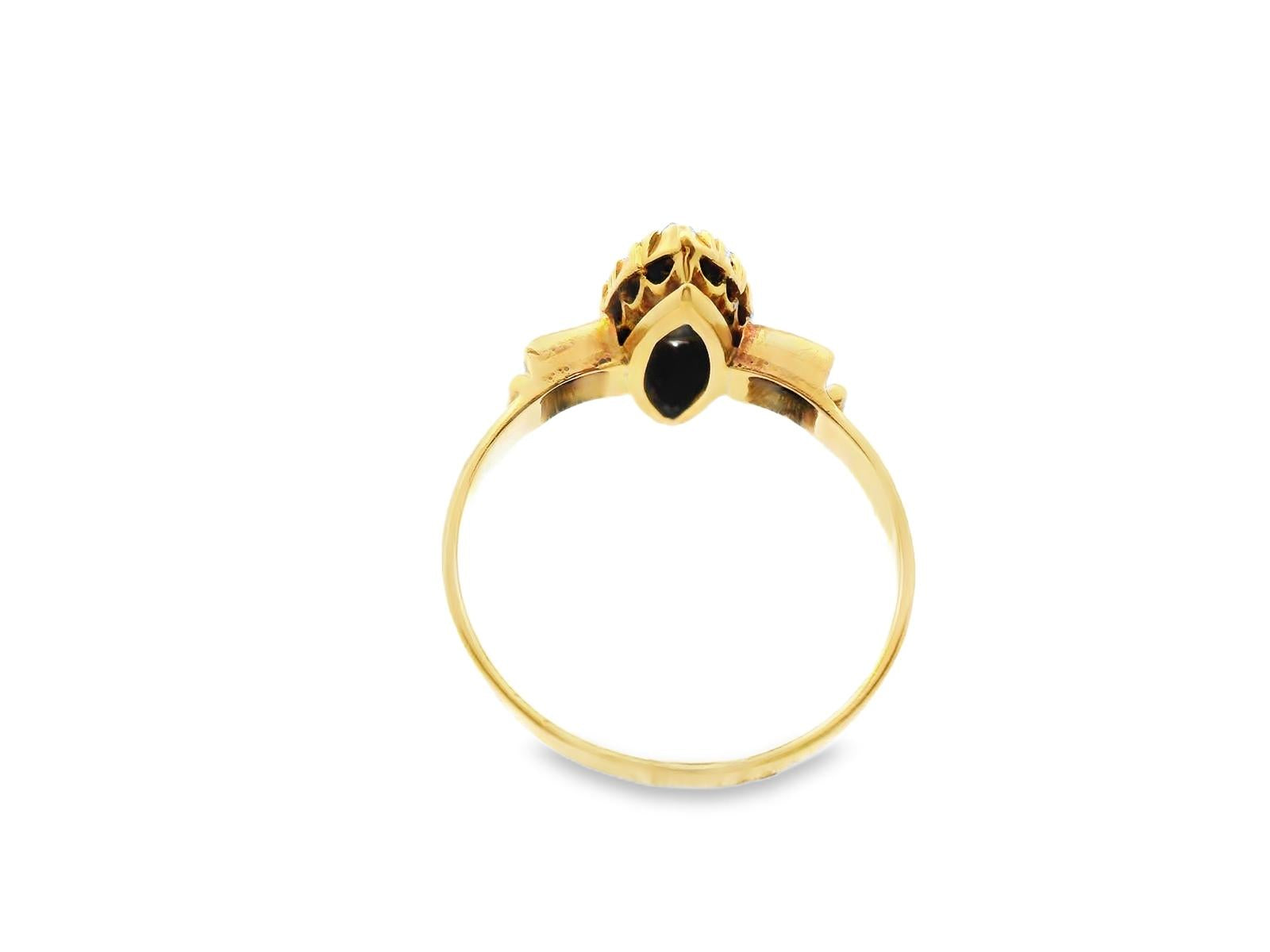 18k Yellow Gold Sapphire & Diamond Ring