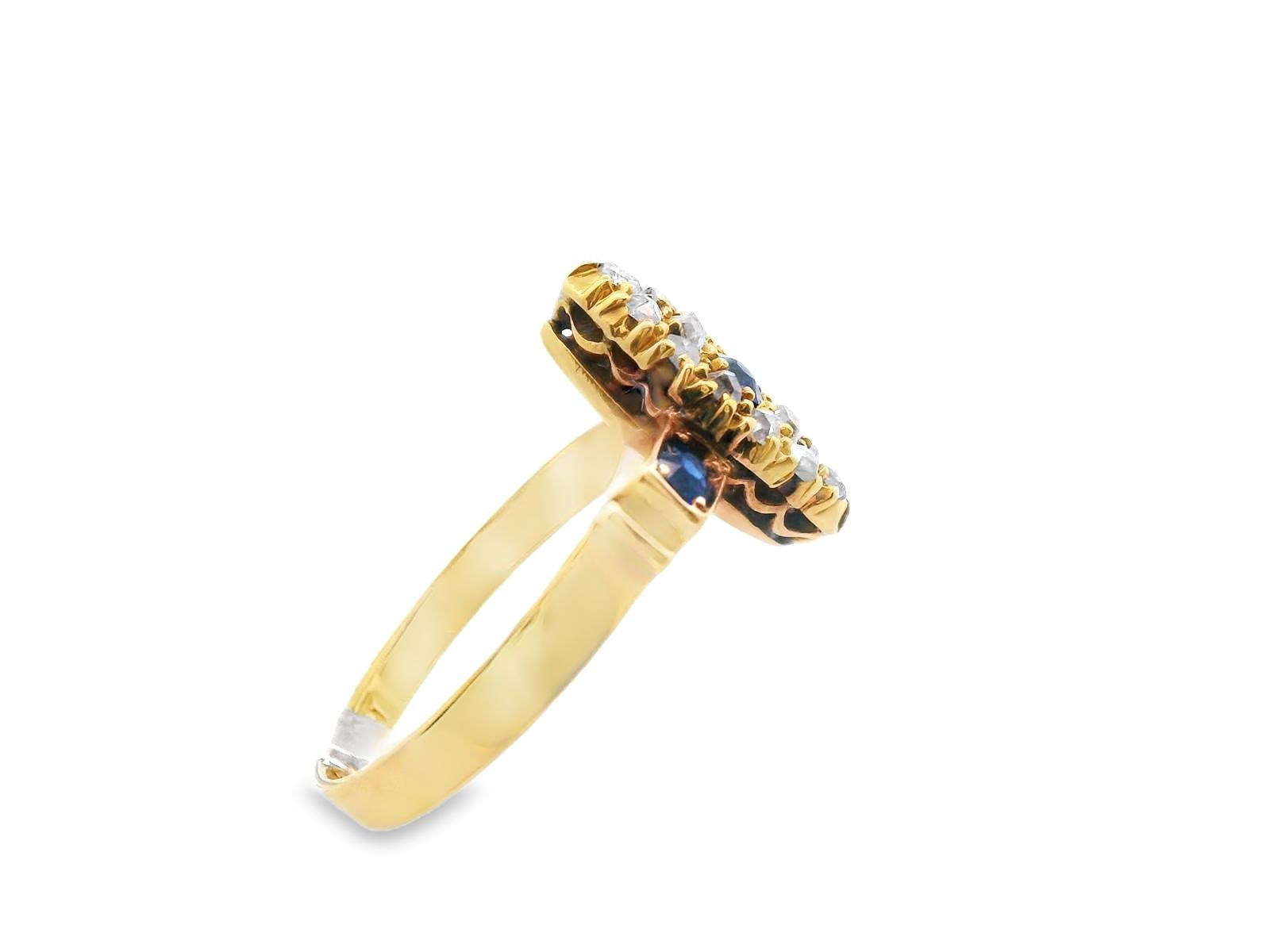 18k Yellow Gold Sapphire & Diamond Ring