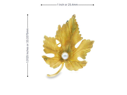 Tiffany & Co. 14k Yellow Gold Hedges Pearl Brooch