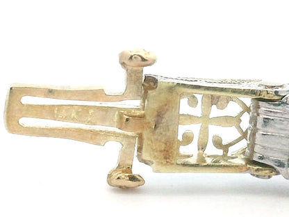 Handcrafted Art Deco Platinum over Gold Filigree Bracelet
