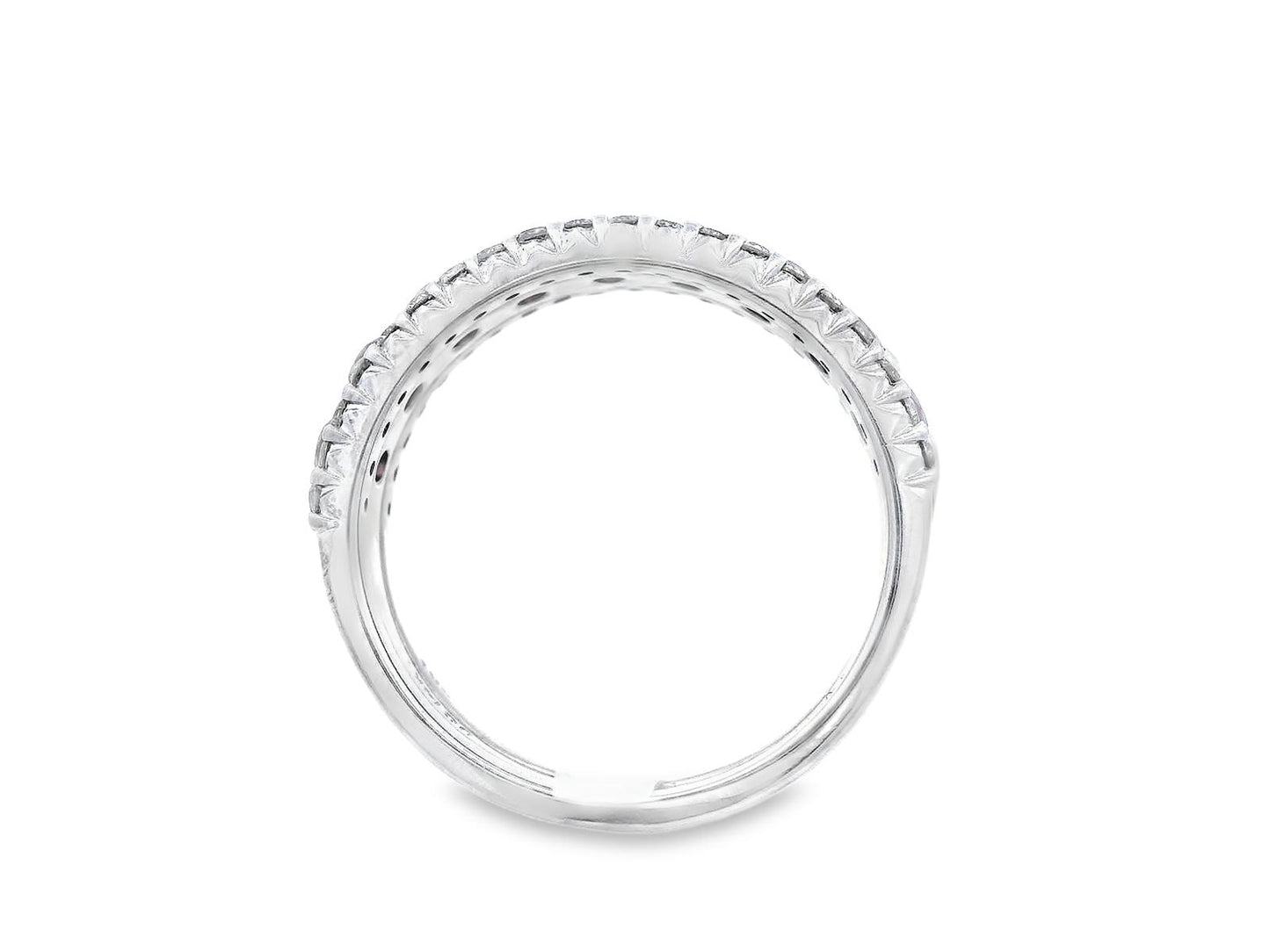 14k White Gold Ruby & Diamond Stacking Band