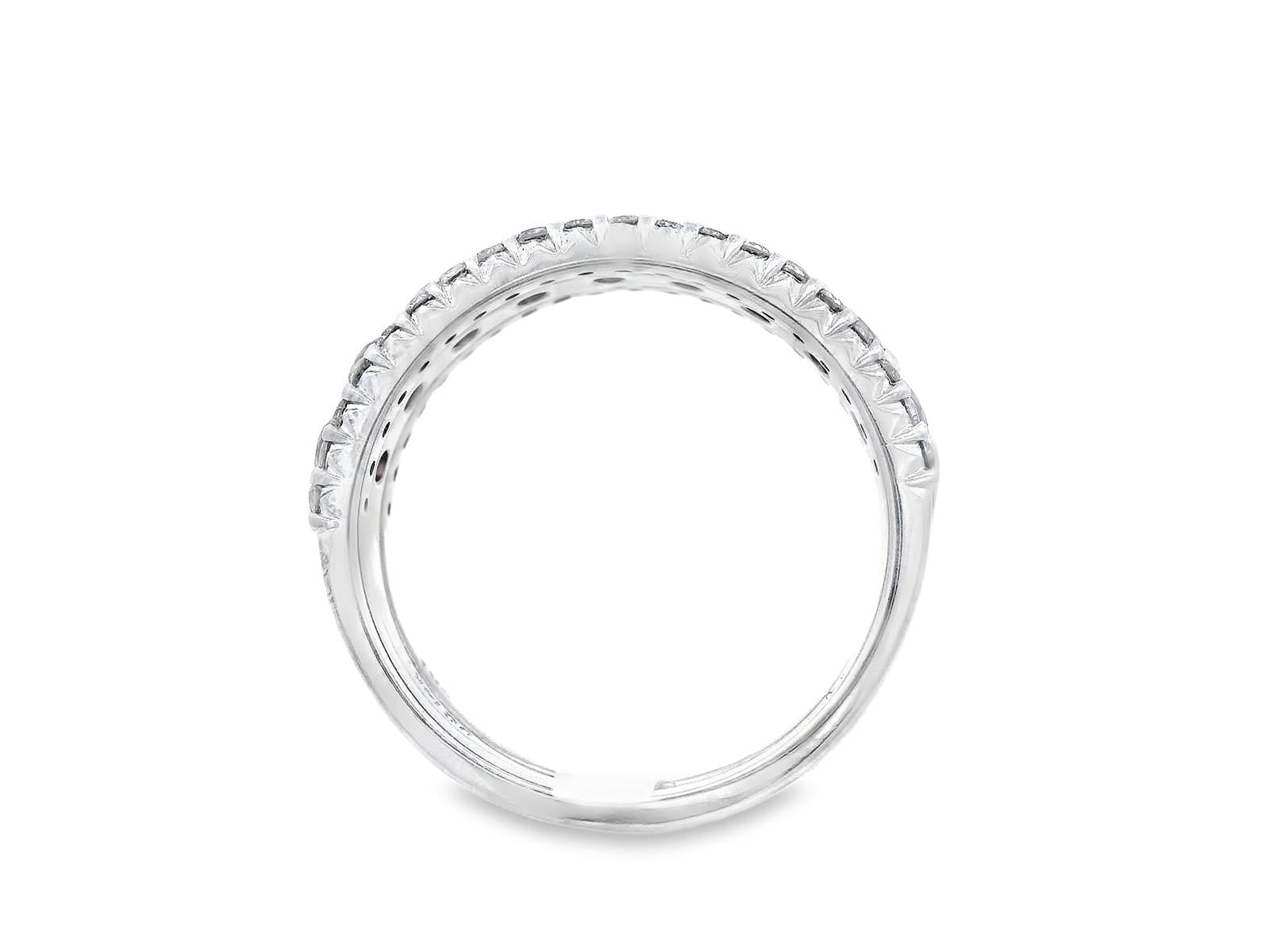 14k White Gold Ruby & Diamond Stacking Band