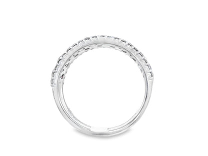 14k White Gold Ruby & Diamond Stacking Band