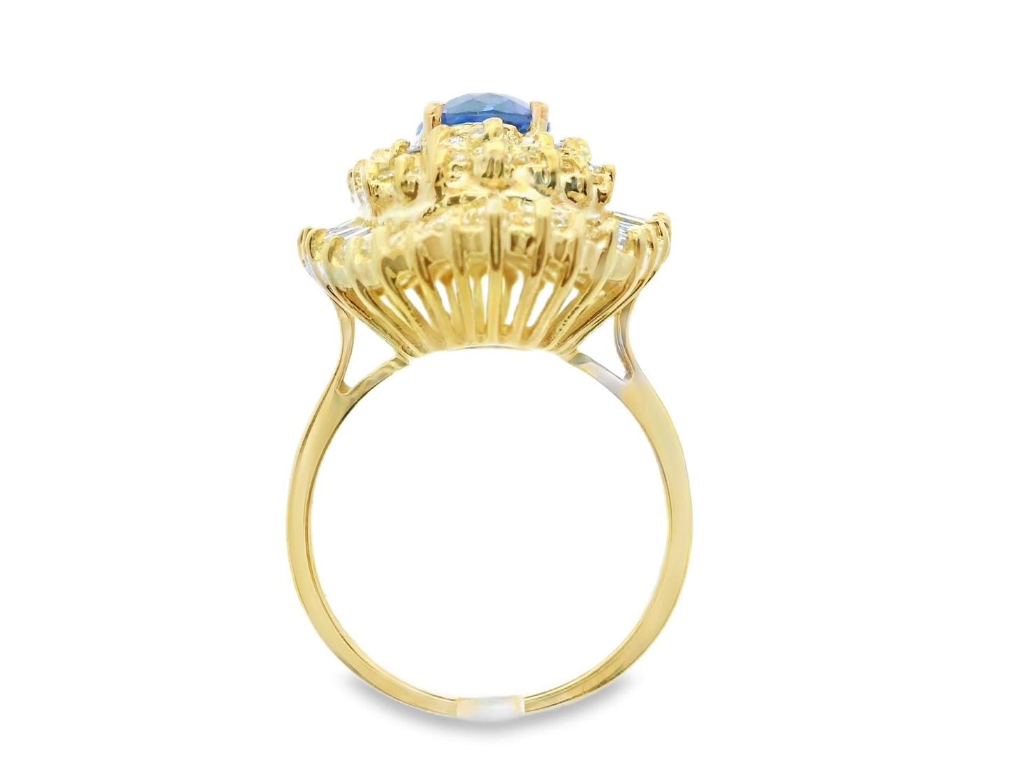 14k Yellow Gold Sapphire & Diamond Ring