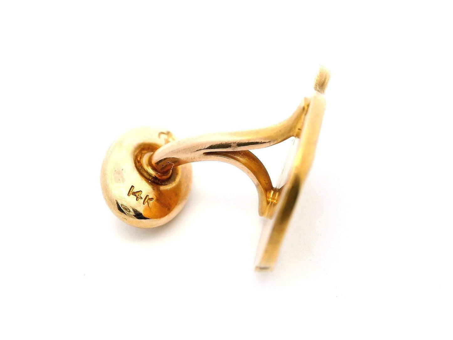 1890 Art Nouveau 14k Yellow Gold Smoking Man Cufflinks Whiteside and Blank