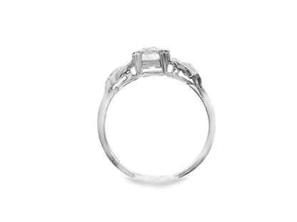 Art Deco European Cut Diamond Engagement Ring with GIA Report