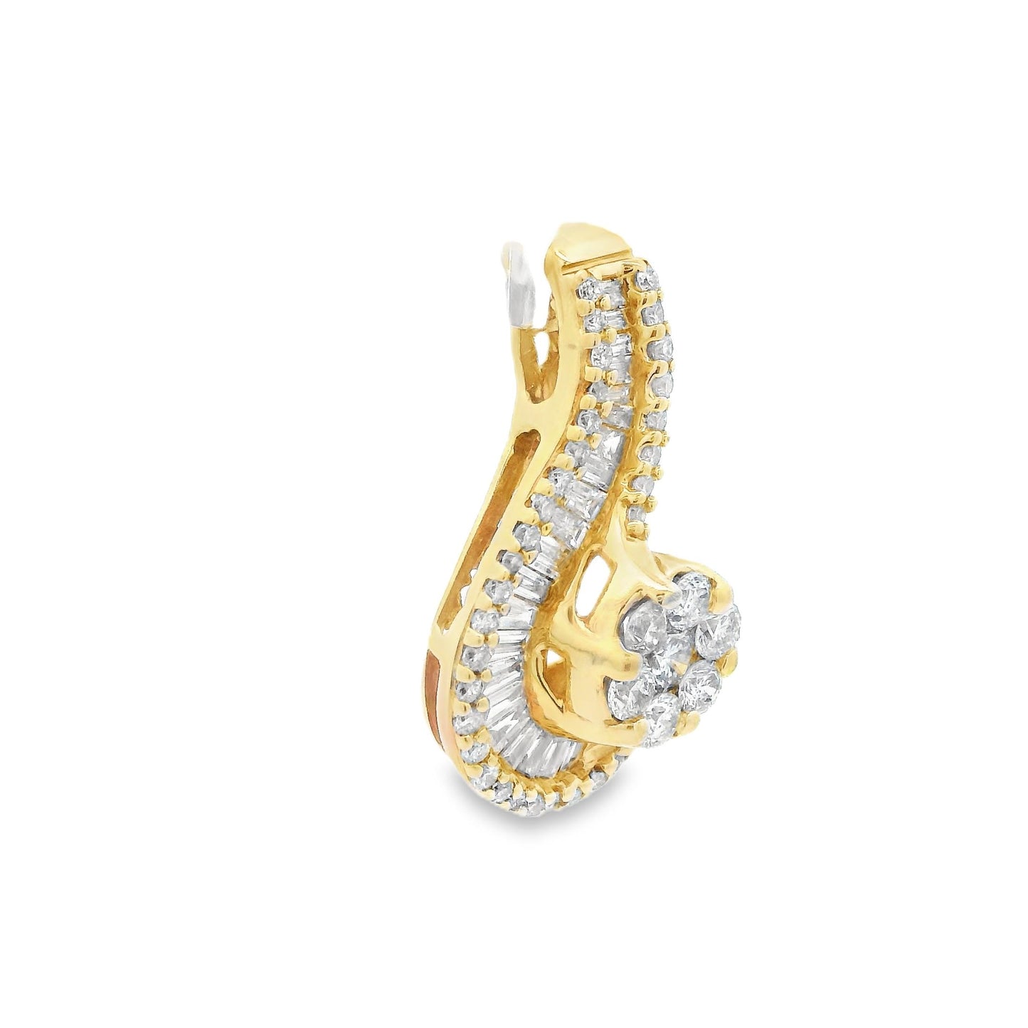 14k Yellow Gold Diamond Swirl Pendant