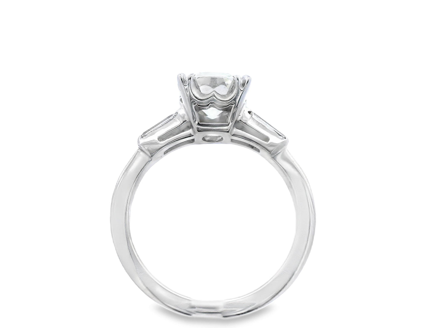 1925 Art Deco Platinum Asscher and Baguette Diamond Ring with GIA Report