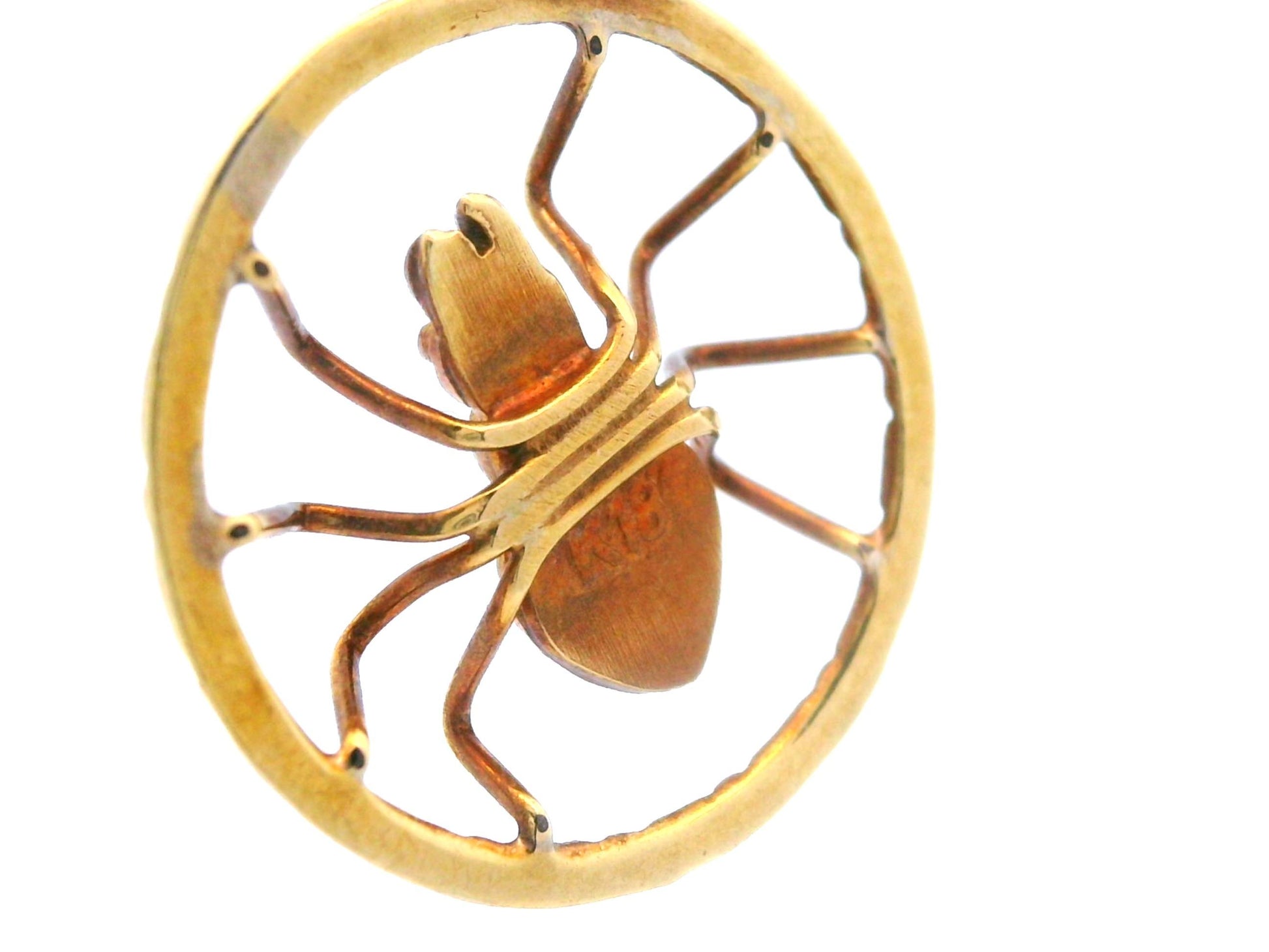 Vintage 8k Yellow Gold Spider Charm/Pendant