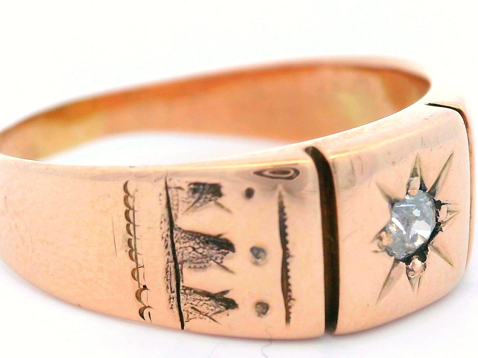 14k Yellow Gold Diamond Band Ring from 1890